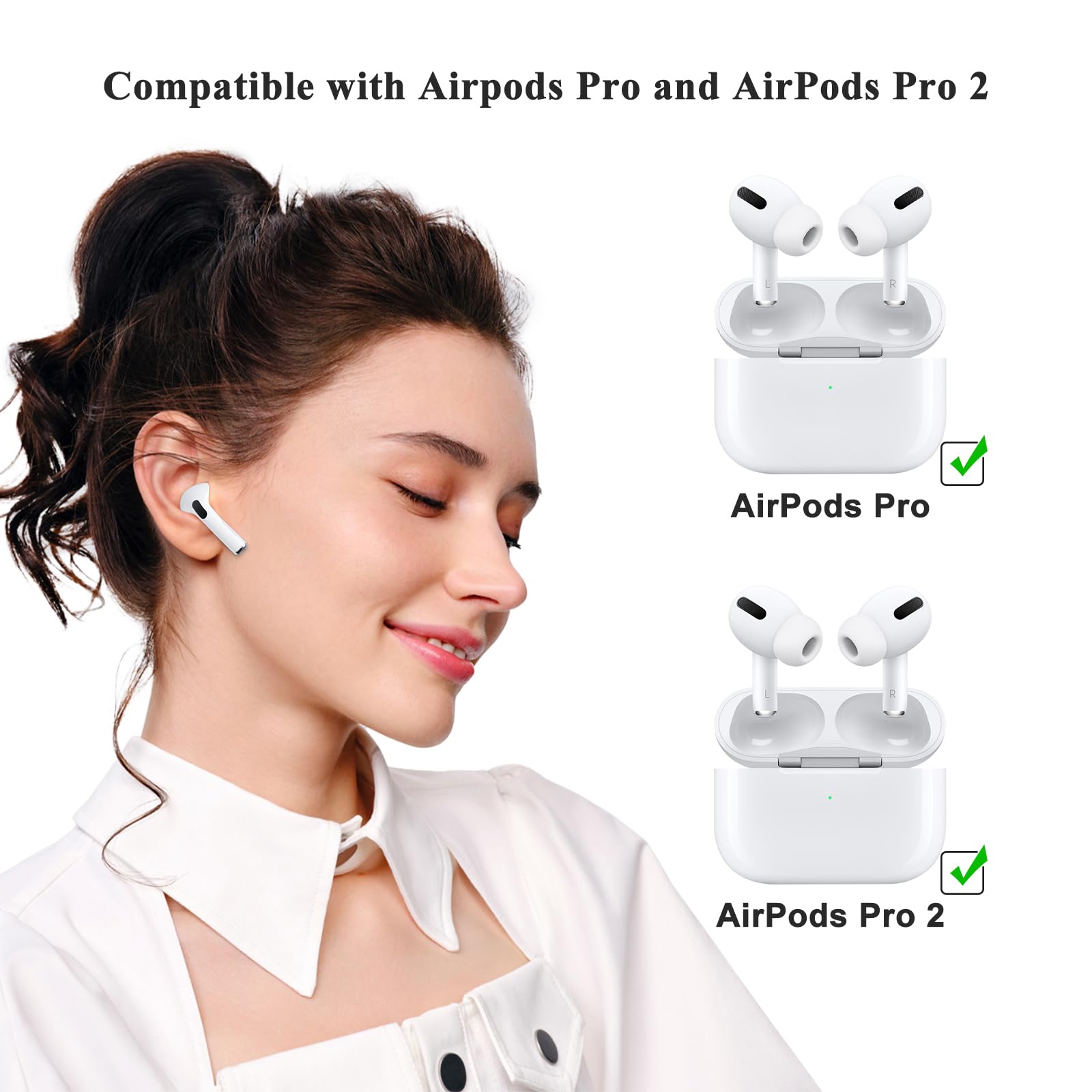 Wanme Embouts de Rechange pour Airpods Pro/Airpods Pro 2, Silicone avec Trou de Réduction du Bruit et Garde-Poussière