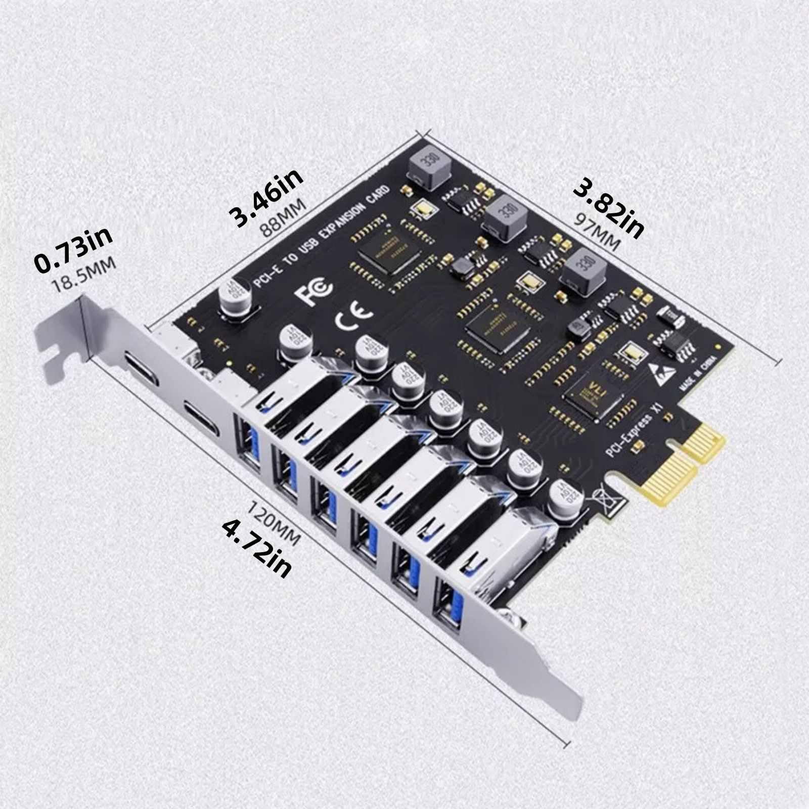 Scheda di espansione USB 3.2 Gen1 con chip NEC720201 5Gbps Supporto trasmissione PCI-E X1 X4 X8 X16 Periferiche per computer