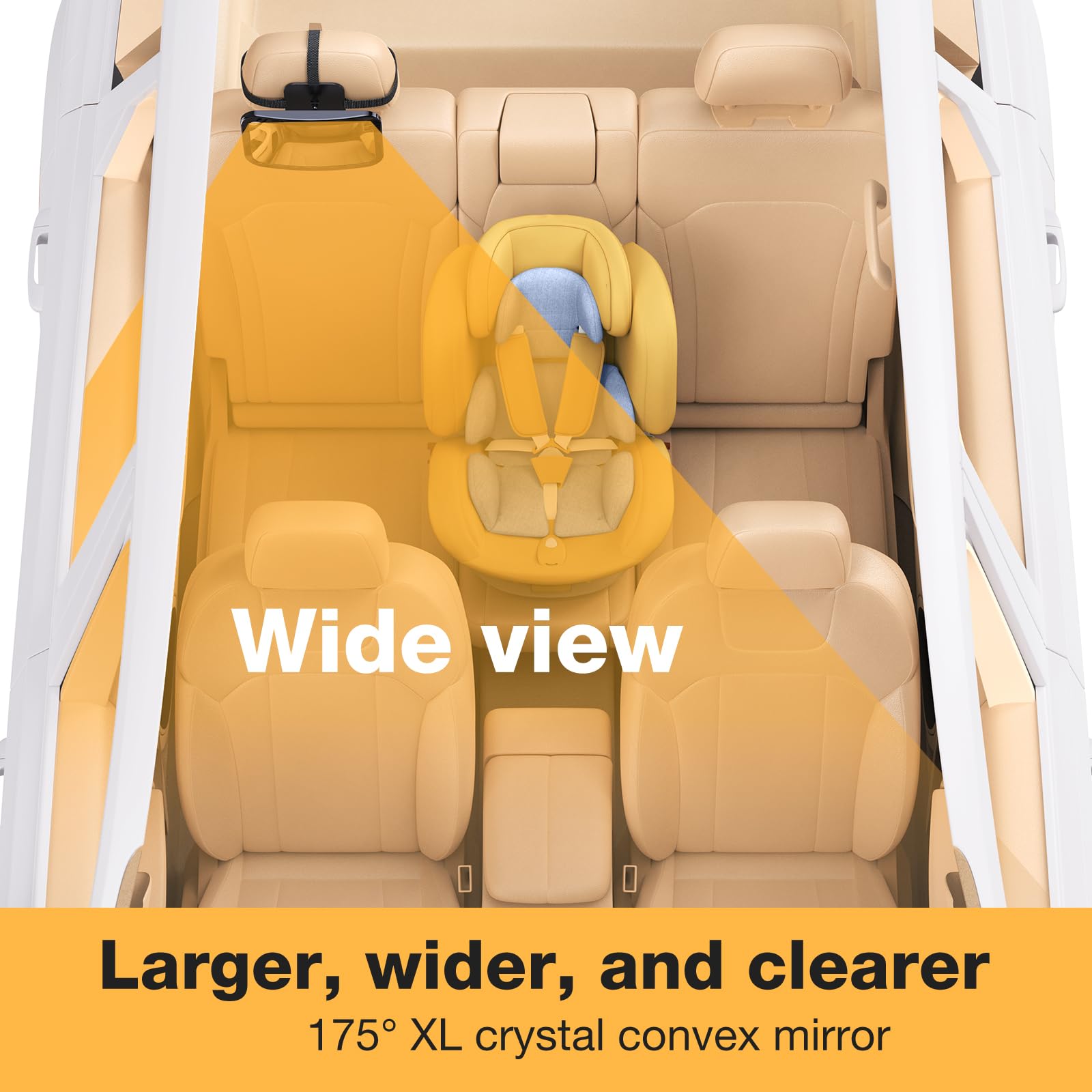 Espejo Bebé Coche, Espejo Coche Bebe Asiento Trasero, Visión Nítida Y Clara, 360° Rotación,Vidrio Acrílico Irrompible, Bebé Para Asientos Traseros Para Bebés Infantiles