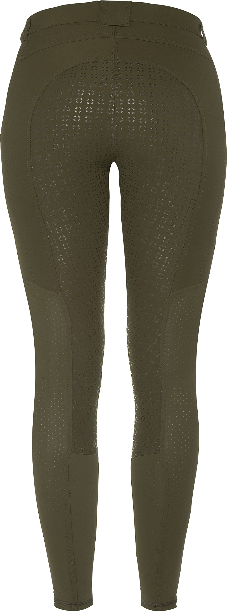 RIDERS CHOICE Pantalones de equitación para mujer con ribete completo de silicona, diseño de malla con bolsillo para
