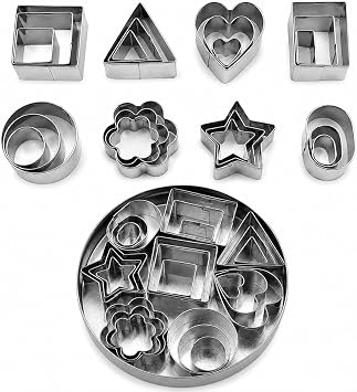 Mini Stainless Steel Cookie Cutter Set 24pcs Baking Fruit Clay Molds DIY