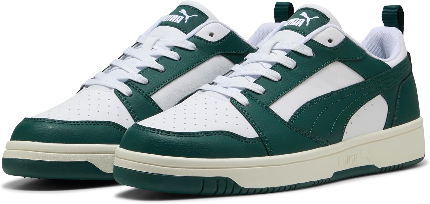 PUMA Rebound V6 Low TDP Unisex Yetişkin Spor Ayakkabı White-Dark Myrtle-Warm White 44