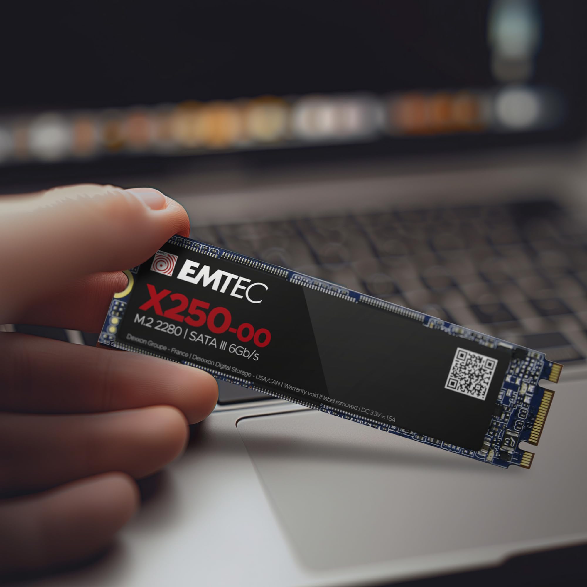 EMTEC - Disque Dur SSD Interne M.2 2280 SATA - Collection X250 Power Plus - 3D NAND - 512Go - 10x Plus Rapide qu’un Disque Dur Classique - Ultra-Performant