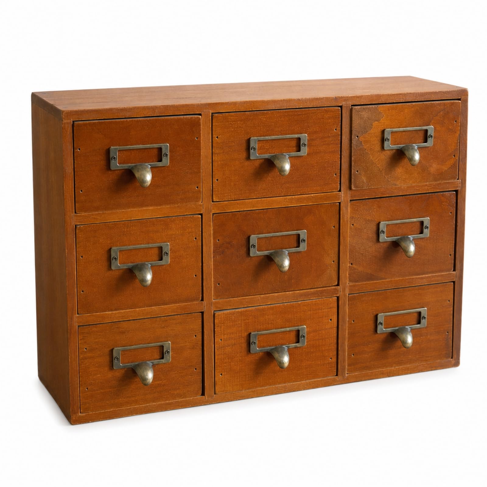 Holzkästchen mit Schubladen kompakt Schreibtisch-Organizer mit Schubladen leicht zu reinigen Schreibtisch-Organizer für Bastler, Neun Schubladen Schrank