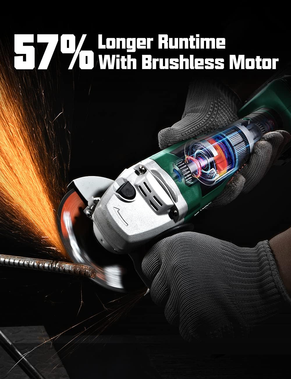 Cordless Grinder - KIMO 20V Cordless Angle Grinder w/ 4.0Ah Li-Ion Battery & Charger, 9000RPM Brushless Motor, 4-1/2'' Blade, Electric Brake, 2-Position Handle, Battery Grinder Tool for Metal Wood : Home & Kitchen