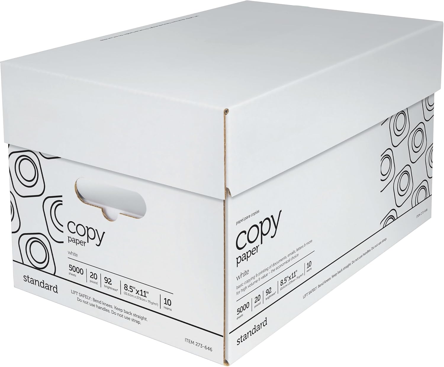 (8.5" x 11" Letter) - Multi-Use Print & Copy Paper Brightness 92, Case of 10 Reams - 5,000 Pages Total (40428) (White)