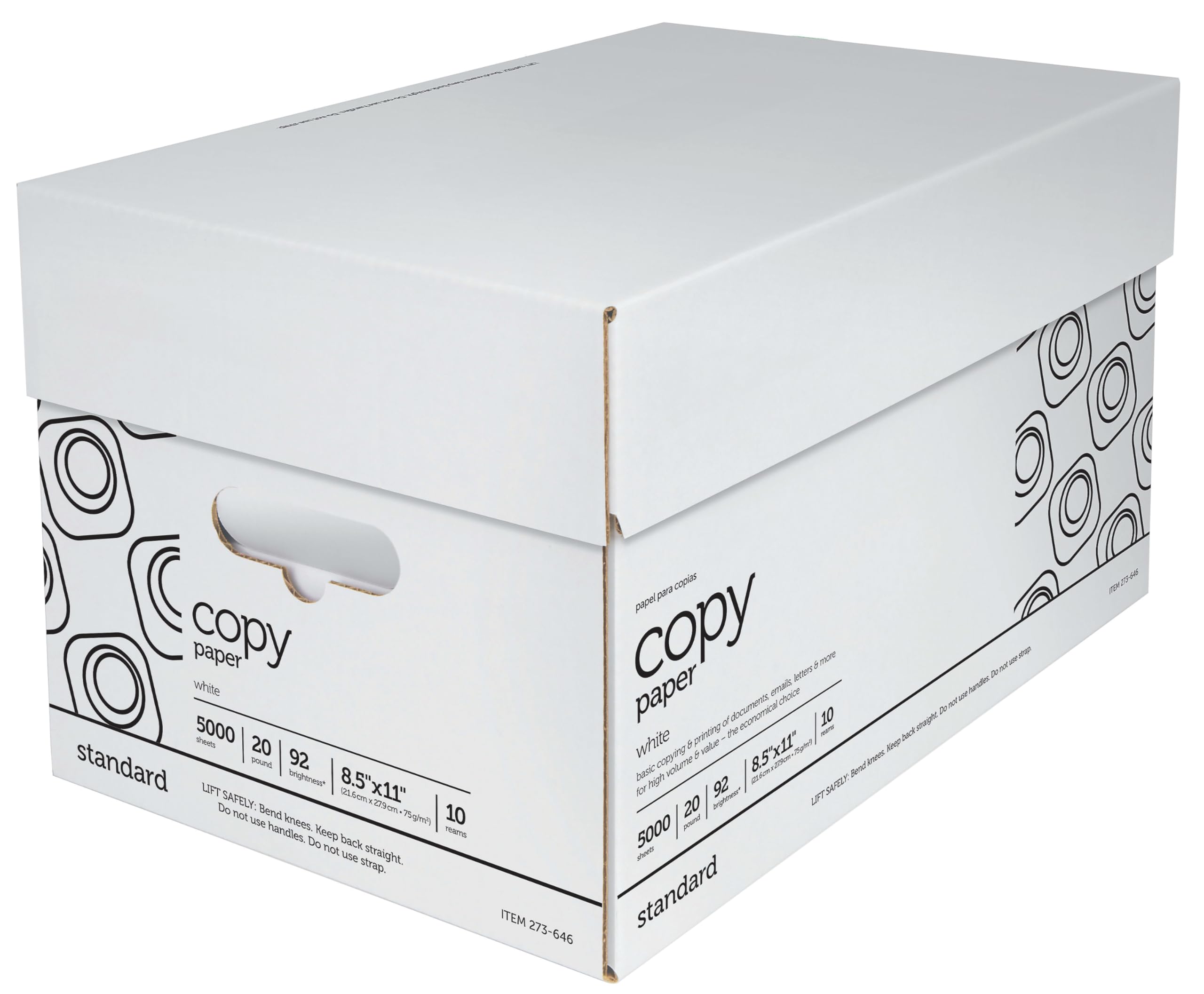 (8.5" x 11" Letter) - Multi-Use Print & Copy Paper Brightness 92, Case of 10 Reams - 5,000 Pages Total (40428) (White)