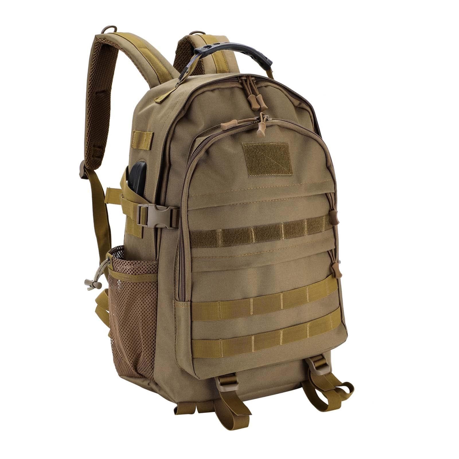 M.J COMFY-LIFE 50L Outdoor Military Tactical Army Backpack Rucksack Camping Hiking Trekking Bag (Brown)