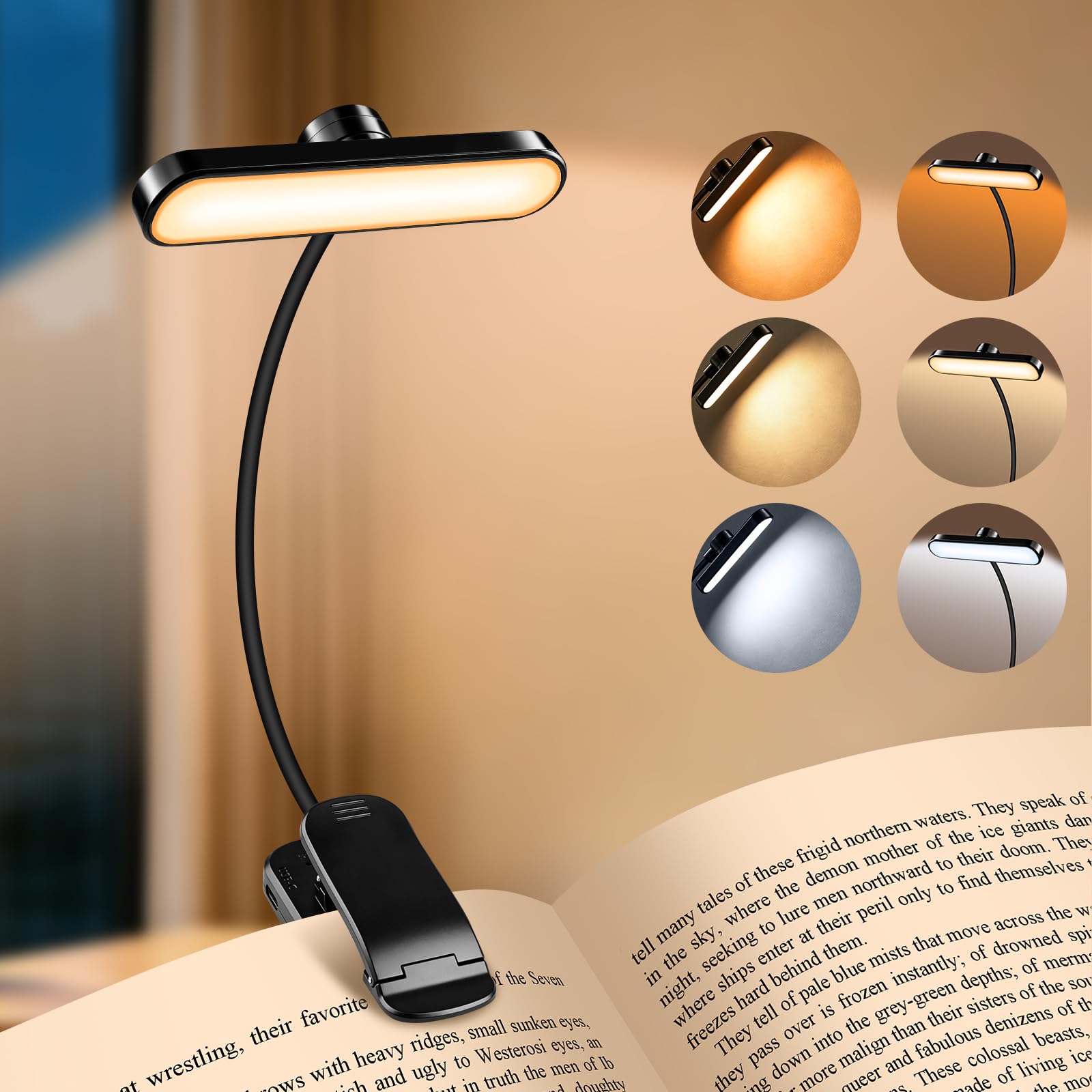 22 LED Rechargeable Book Light for Reading in Bed