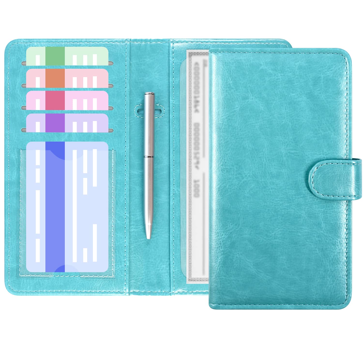 ACdream Checkbook Cover, Leather RFID Blocking Check Book Wallet
