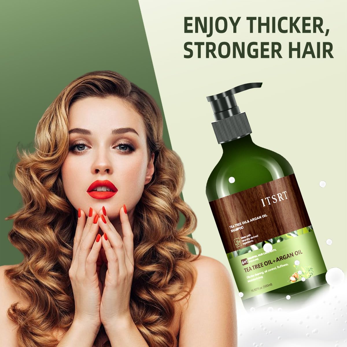 Tea Tree Shampoo for Hair Growth - Rosemary Oil, Root Activator Shampoo,Deep Cleansing of the Hair, Restore Damaged Hair Texture for Men & Women - 1PCS -16.9 Fl Oz/500ml - Image 9
