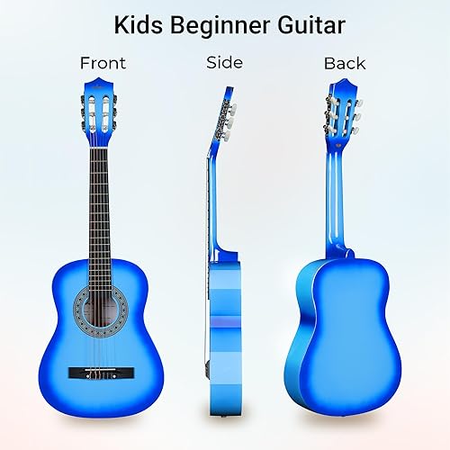 Vista 93 de ADM - Guitarra acústica para principiantes de 30 pulgadas, cuerdas de nailon, guitarra de madera para niños y estudiantes, lecciones en línea