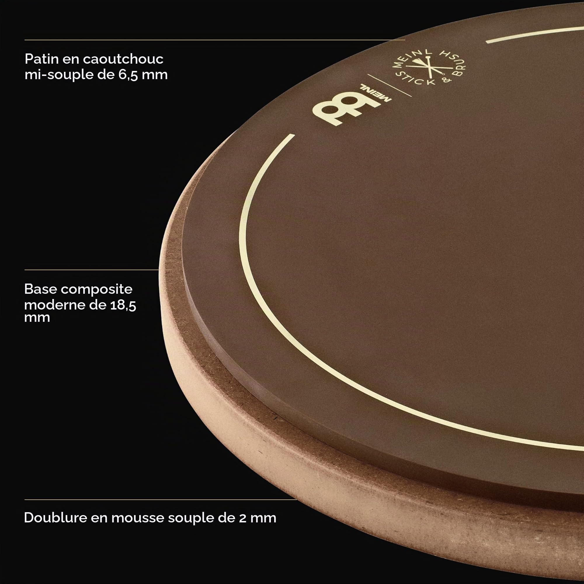 Meinl Stick & Brush Practice Pad - 12" - Drumset Accessories (SB509)