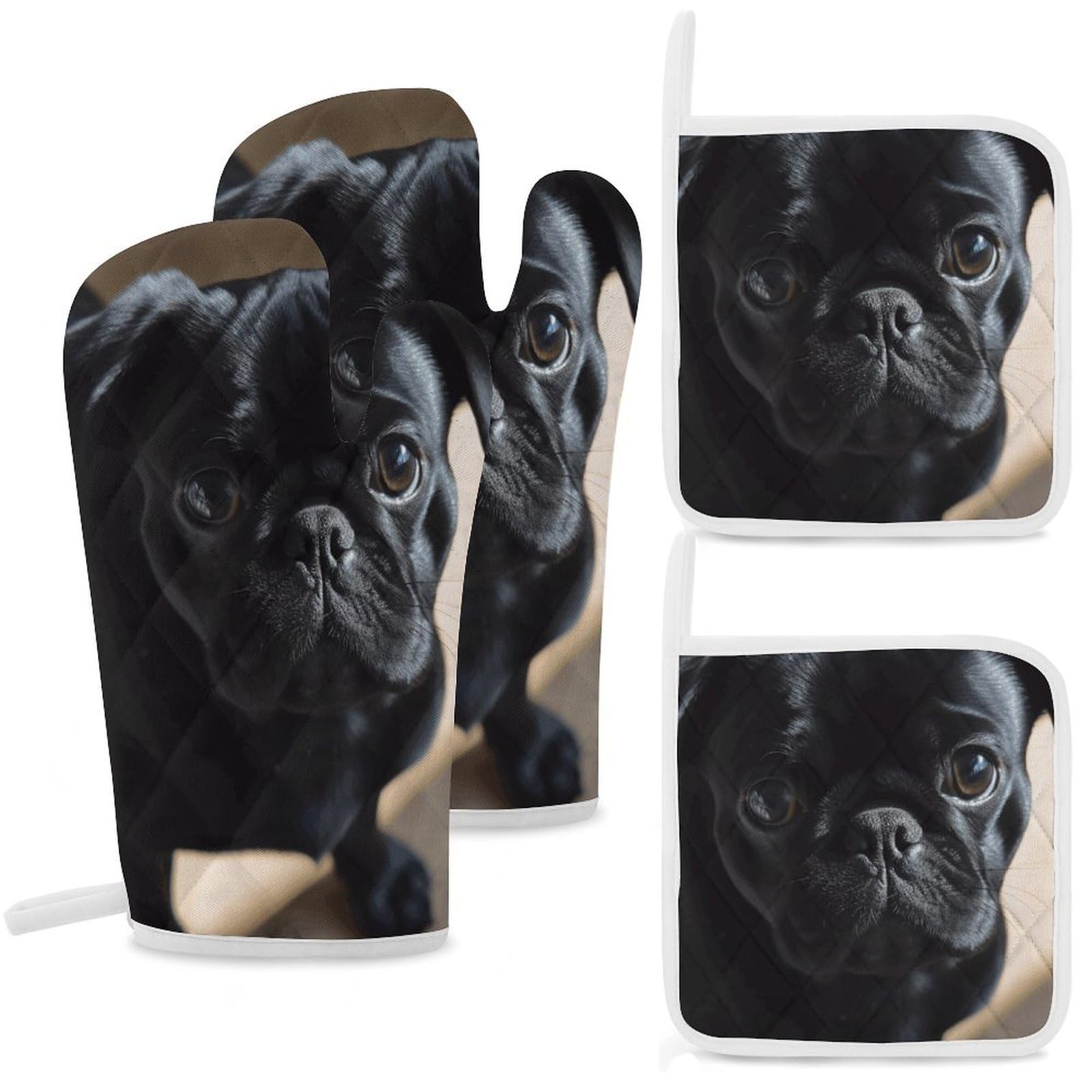 Maniques de cuisine isolantes noires accessoire cuisson et four