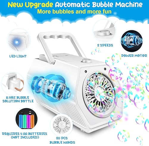 Miniatura 3 de Máquina de burbujas automática sopladora de burbujas para niños fabricante de burbujas eléctrico para niños pequeños juguetes al aire libre -
