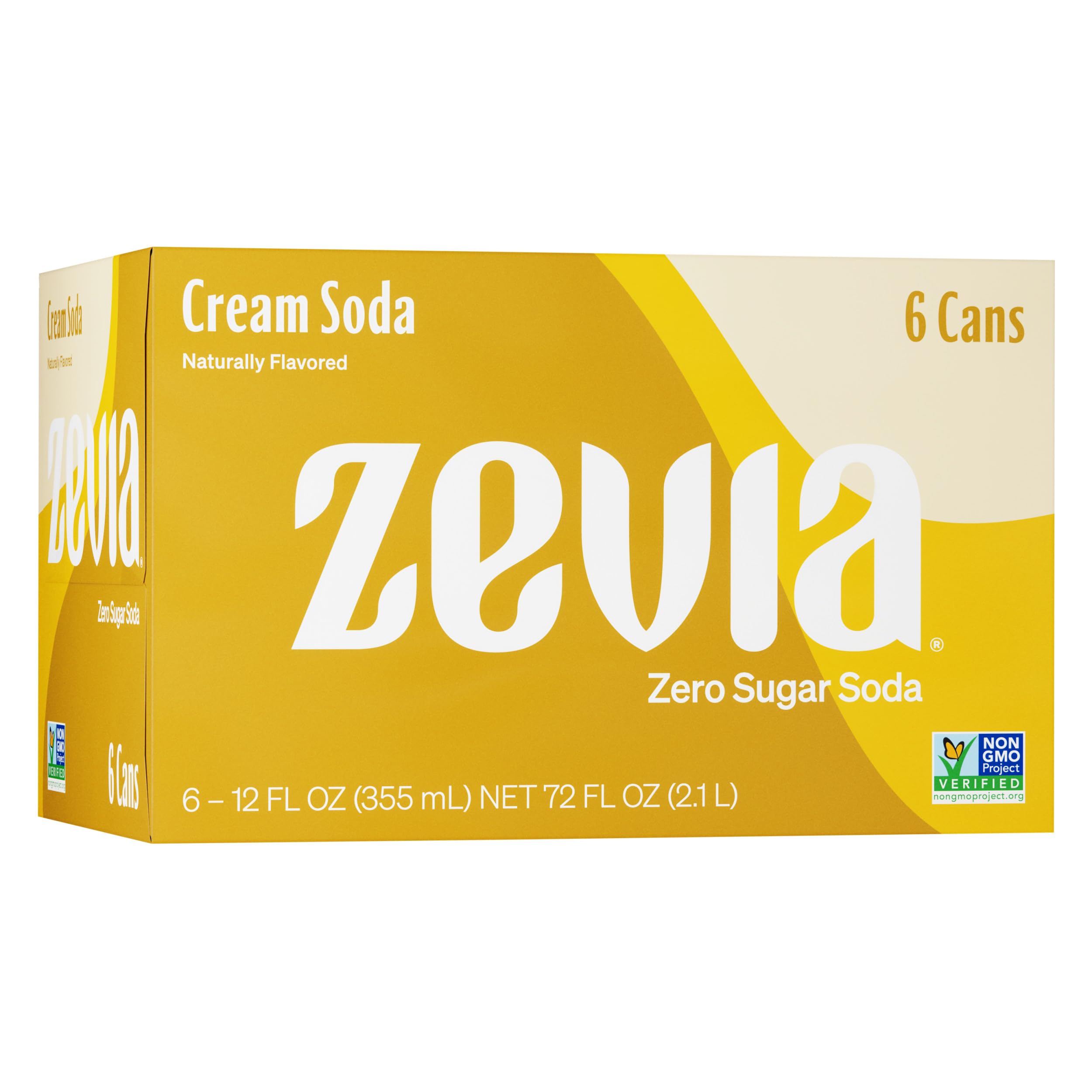 Zevia Zero Calorie Soda, Cream Soda, 12 Ounce Cans (Pack of 6)