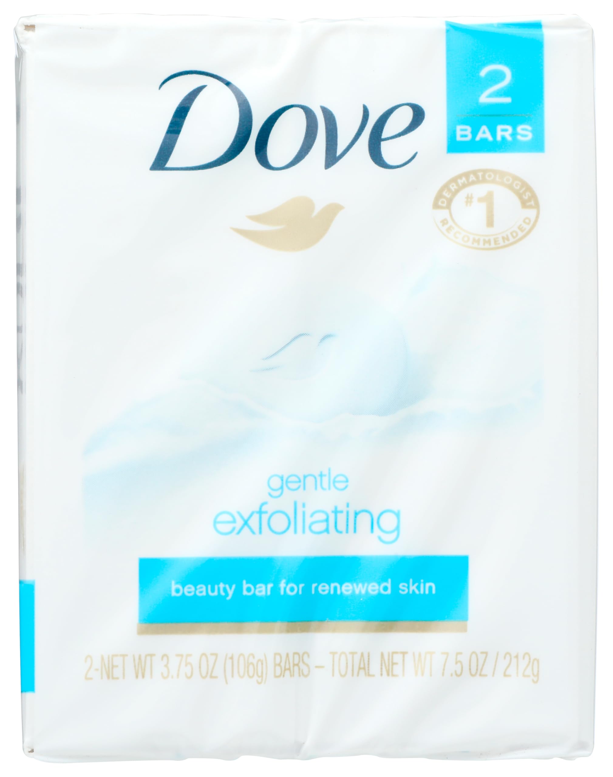 DOVE BAR GENTLE EXFOLIATING 2X4.25OZ