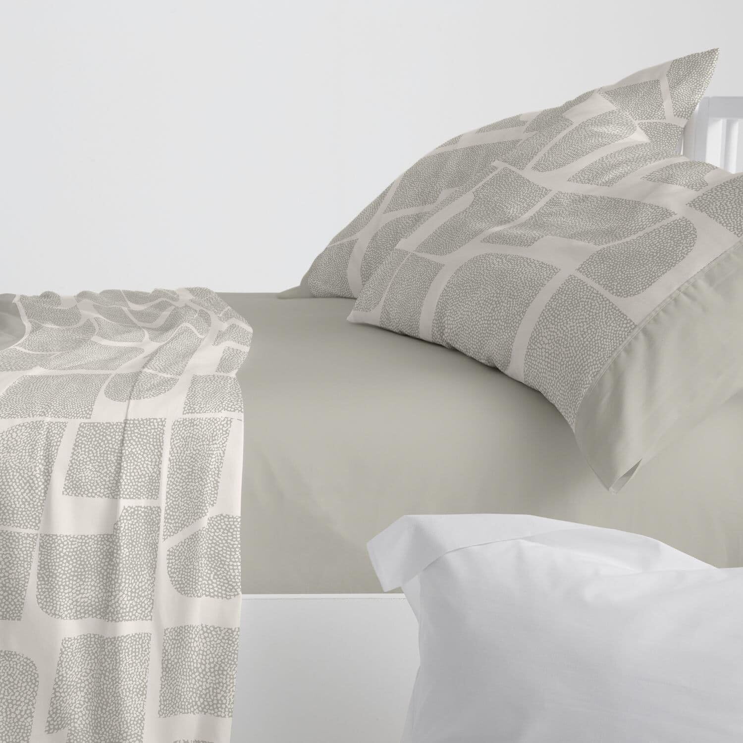 Burrito Blanco Sheet Set, Cotton, Laurel, Ancho de 150 a 160