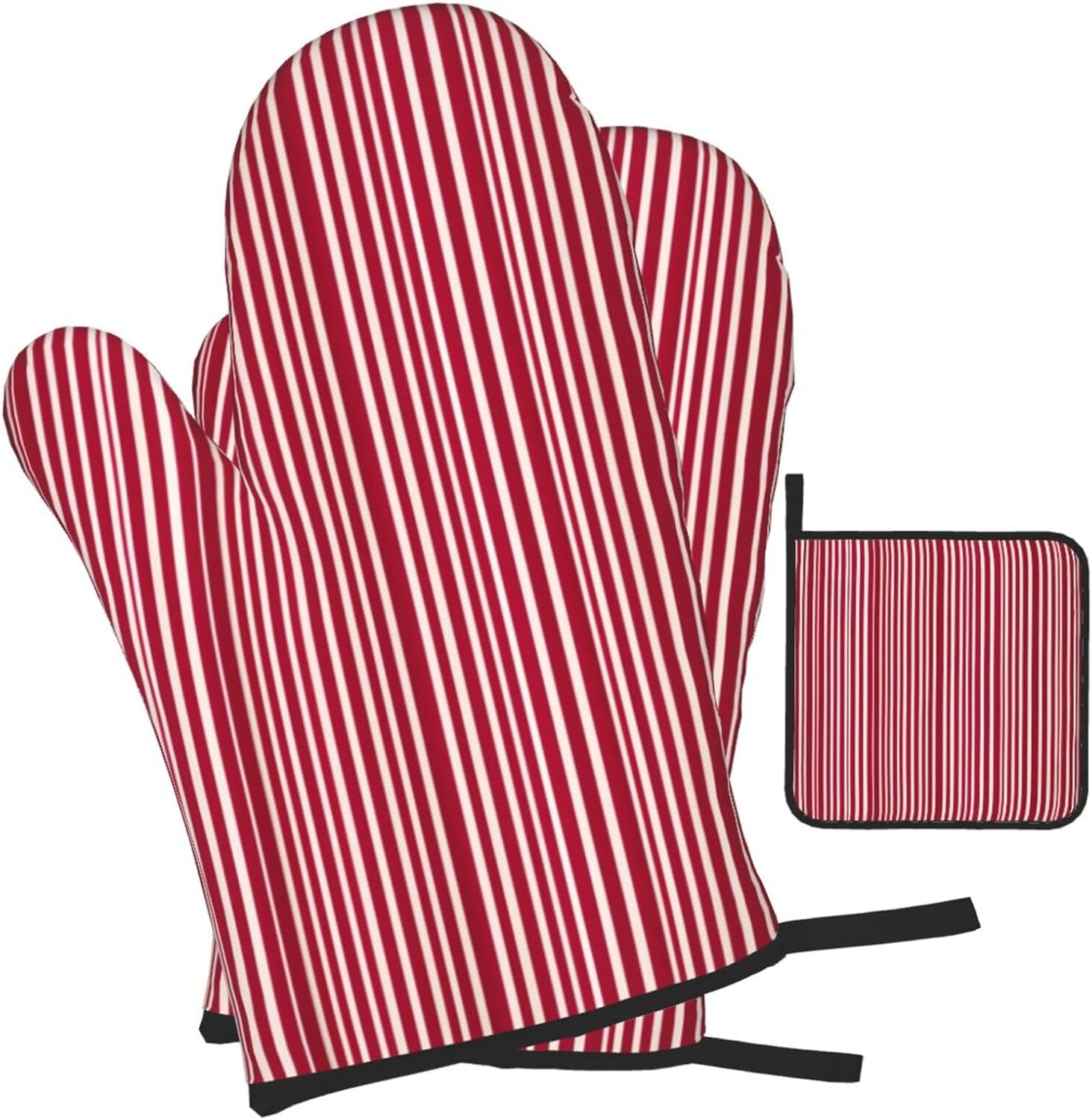 Plaid Red and Black Print Heat Resistant Microwave Gloves, Used for Baking, Cooking, and Fashion Kitchen Essentials