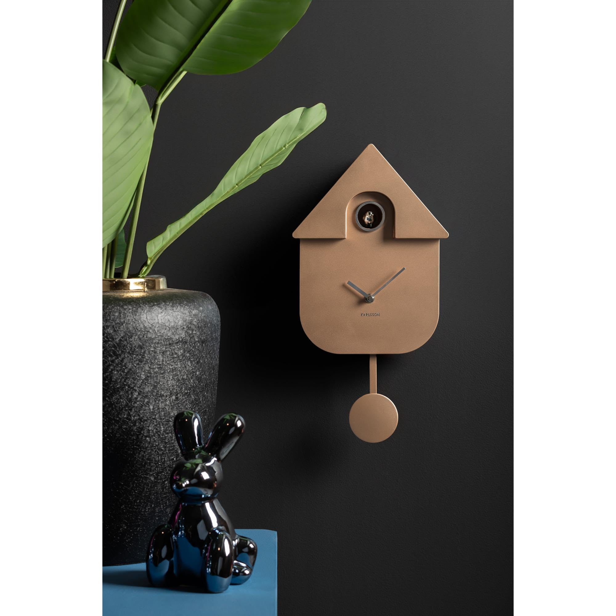 [DL] Horloge murale moderne Cuckoo ABS métallisé or rose