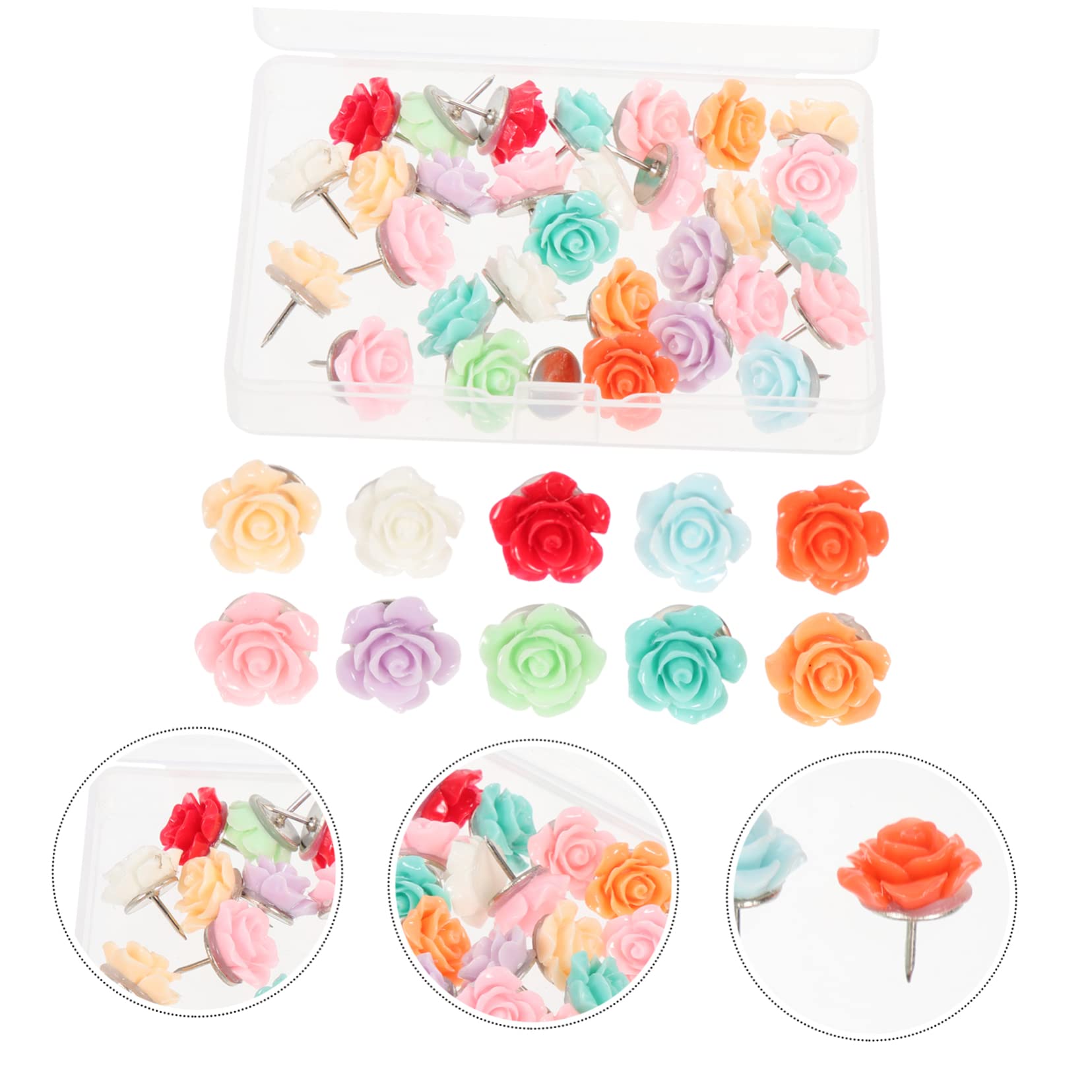 Lurrose 150stücke Bunte Pushpins Resin Dekorative Reißzwecken Für Pinnwände Für Zuhause Und Büro Praktischer Aufbewahrungsbox Vielseitig Einsetzbar Für Notizen Kunst Und -projekte
