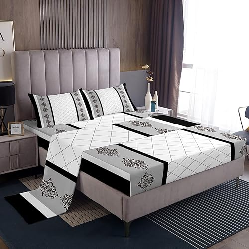 Miniatura 23 de Erosebridal Juego de sábanas de hojas de cannabis, diseño de girasol, tamaño matrimonial para niños y adolescentes, sábana bajera ajustable botánica