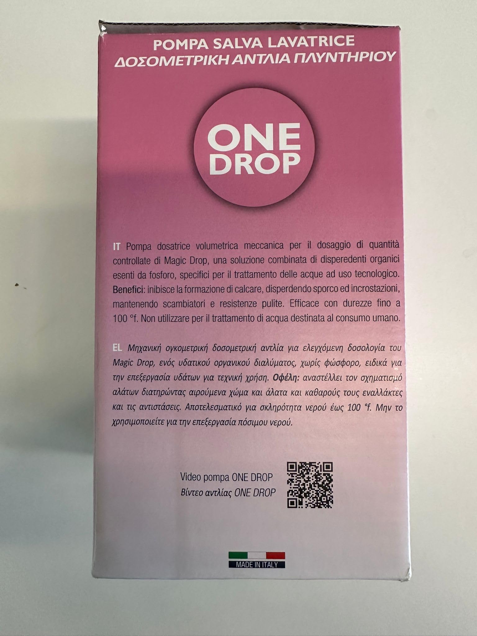 ONE DROP Anticalcare per Lavatrice