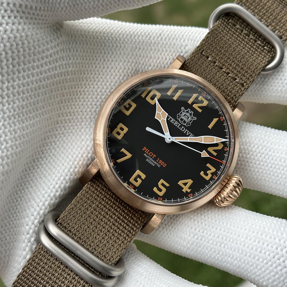 STEELDIVE NH35 Pilot 1903S - Reloj mecánico automático para hombre