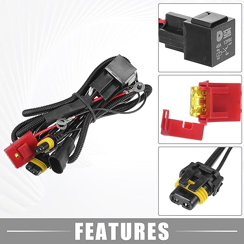 Miniatura 3 de A ABSOPRO HID - Arnés de relé de cableado de batería de 4.9 ft  4,9 pies de largo 90069012H109005 HID Lámparas Kit de conversión de relé de enchufe