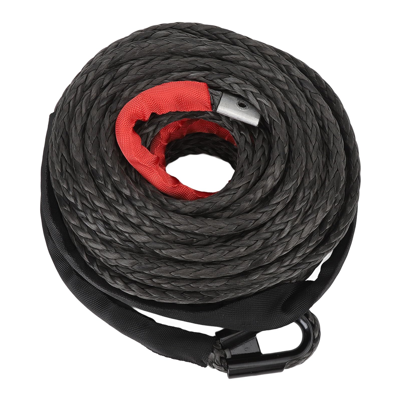 Tbest Syntetyczna Lina do Wyciągarki 7,5 T, Rękaw Ochronny 9,5 Mm X 25 M | Konstrukcja UPE, odporność na ścieranie, Odzysk w Terenie, Linia Wciągarki o Udźwigu 12000 Funtów, do Montażu SUV 4WD ATV UTV