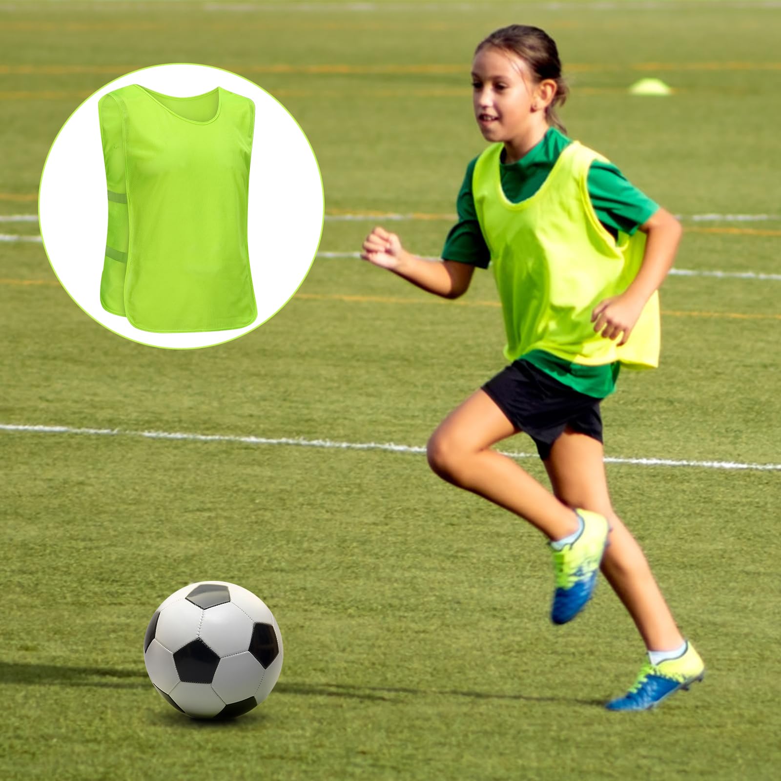 6 Pezzi Pettorine Calcio Bambini, Casacche Calcio, Gilet da Allenamento Calcio, Sports Bibs per Bambini, Calcio