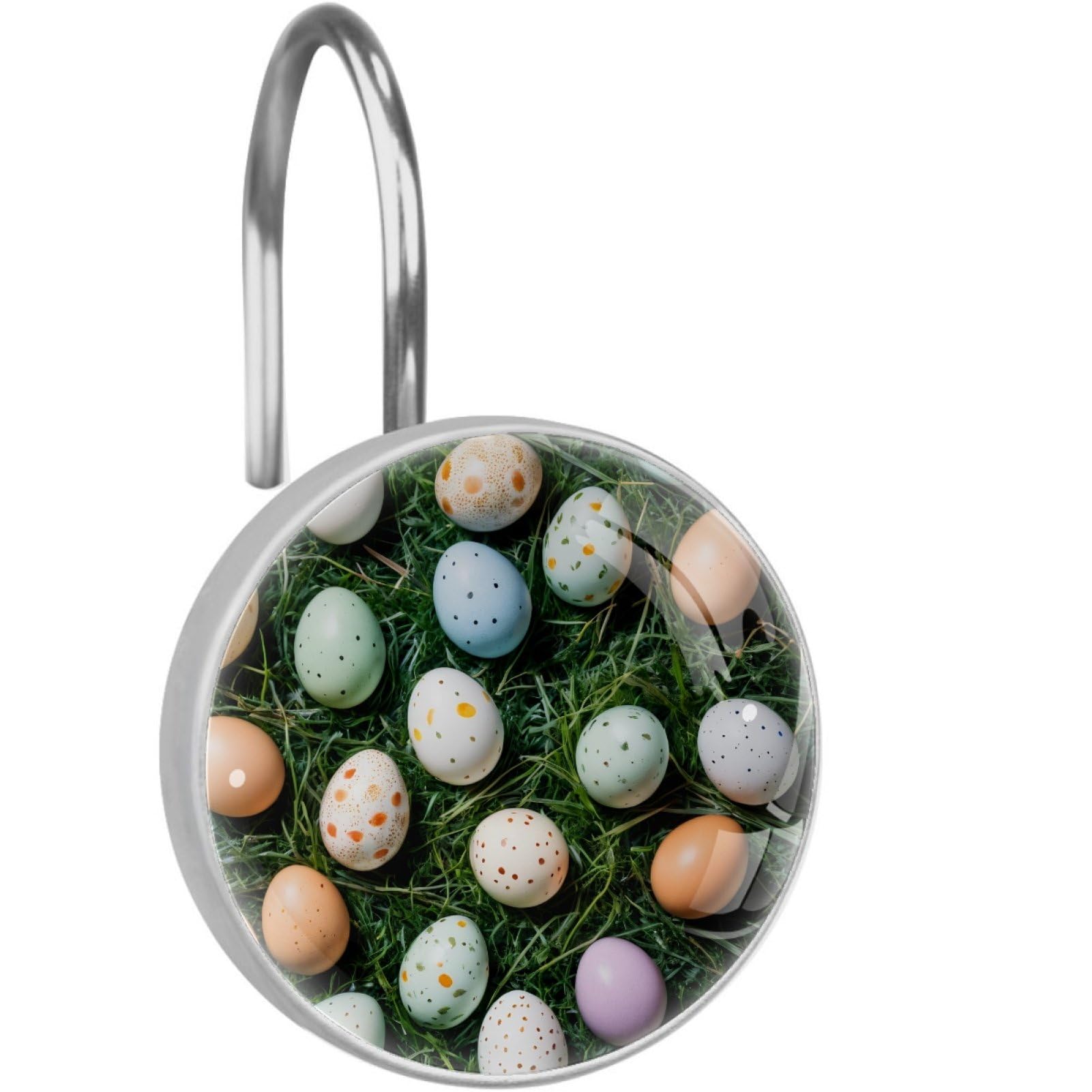 VAPOKF Shower Curtain Hooks, 12PCS Easter Eggs Shower Curtain Hook for Bathroom Decors Home Bedroom
