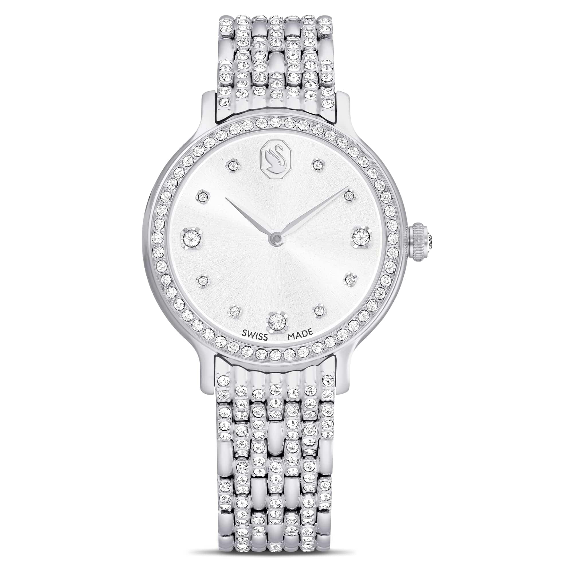 Swarovski Imber Watch, Swiss Made, Metal Bracelet, Silver Tone, Stainless Steel