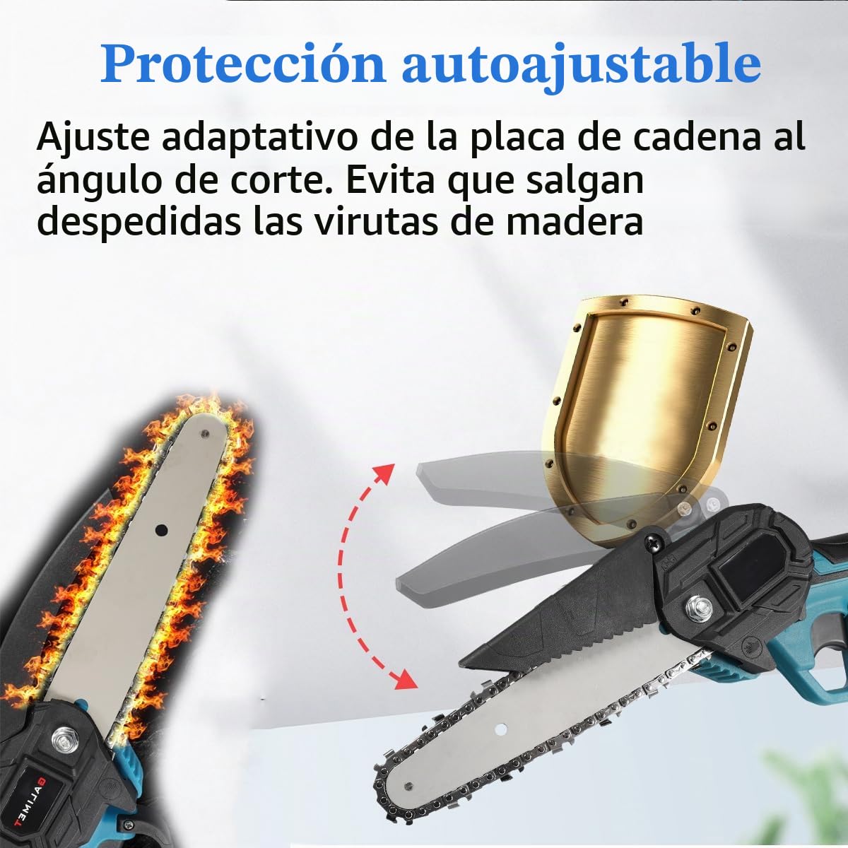 Mini Motosierra Bateria, 6 Pulgadas Eléctrica Motosierra de Mano | para Tijeras de Jardín, poda y corte de madera, herramienta eléctrica de jardín