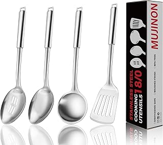 18/0 Stainless Steel Kitchen Cooking Utensil Set, Ergonomic Handle, Dish...