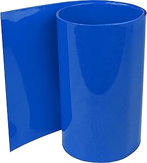 ISOLATECH Tubo termorretráctil de PVC, venta por metros, color azul oscuro, sin pegamento, tamaño plano 250 mm (Ø159,2 mm), 1 metro, relación de contracción 2:1, juego para aislar baterías 18650 en