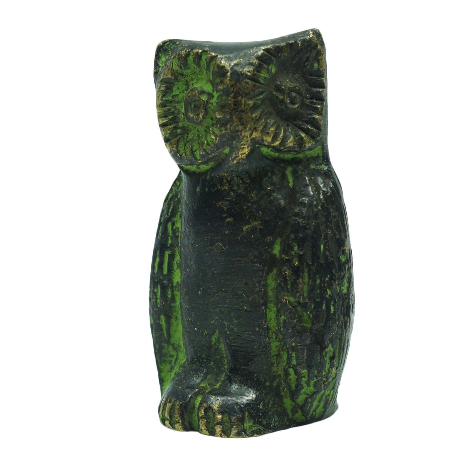 stylewiseAntique Handmade Home Decor Statue Small Owl Indian Bronze Sculpture Figurine