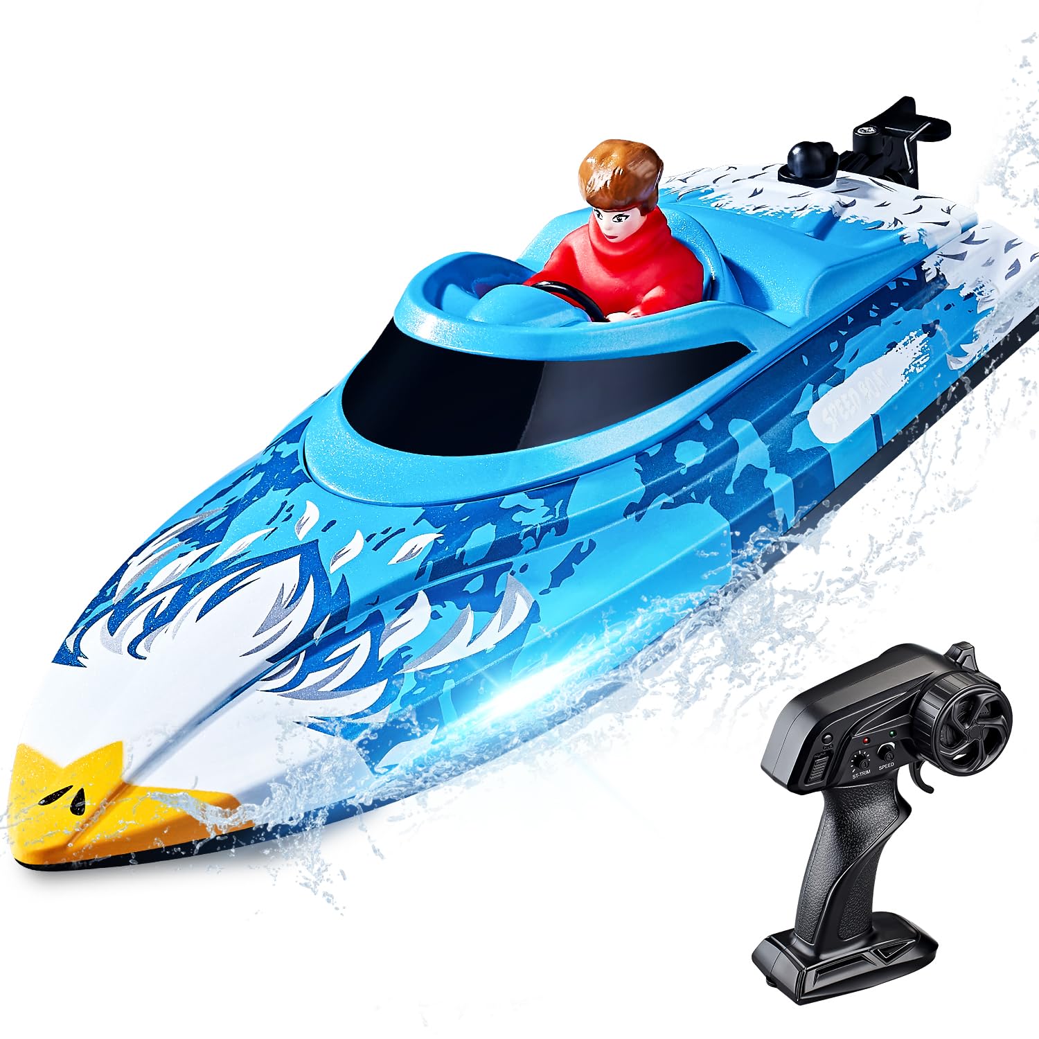 Amazon.com: BEZGAR HJ822 12 Inch 25 KPH Fast RC Speed Boat for