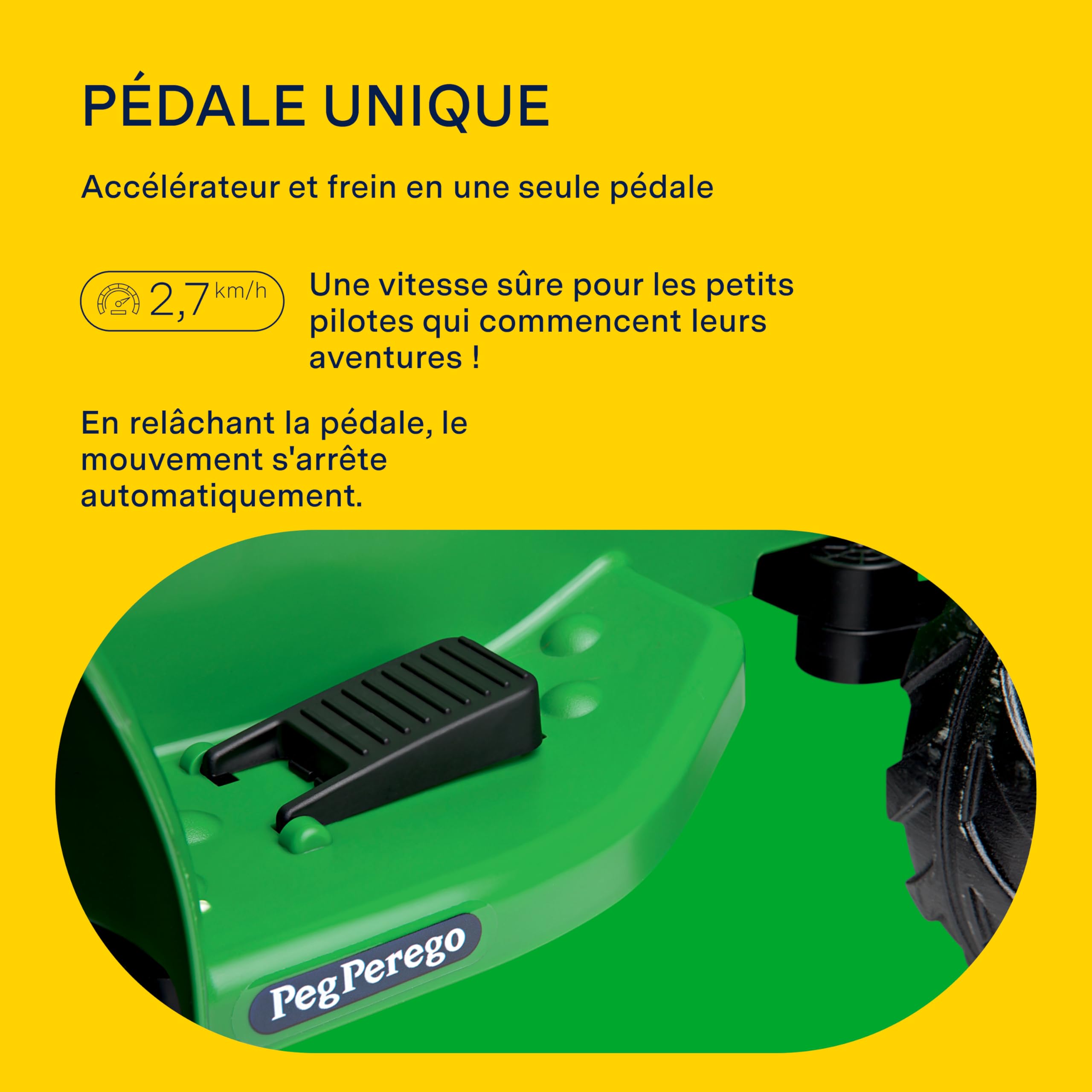 PEG John Deere Mini Tractor Tracteur Électrique 6V pour Enfants dès 1 an avec Batterie Rechargeable, Lumières LED, Klaxon, Sons et Mélodies