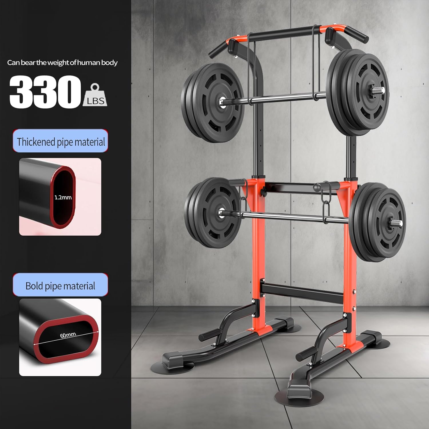 K KINGKANG Power Tower Pull Up Dip Bar For Home Gym Multi-Functional adjustable Strength Training Fitness Workout Station Chin-Ups Push-Ups Pull-Ups Dip-Ups 330LBS T055CDC