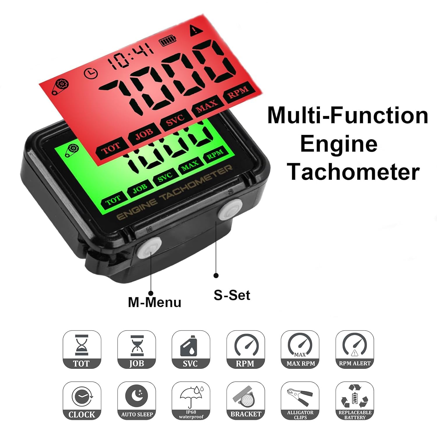 Go Kart Engine Digital Tachometer & Hour Meter - RPM Counter For Small Engines (Lawn Mowers, Motorcycles, Etc) Rpm Gauge Go Kart Engine Digital Tachometer & Hour Meter - RPM Counter For Small Engines (Lawn Mowers, Motorcycles, Etc) Rpm Gauge