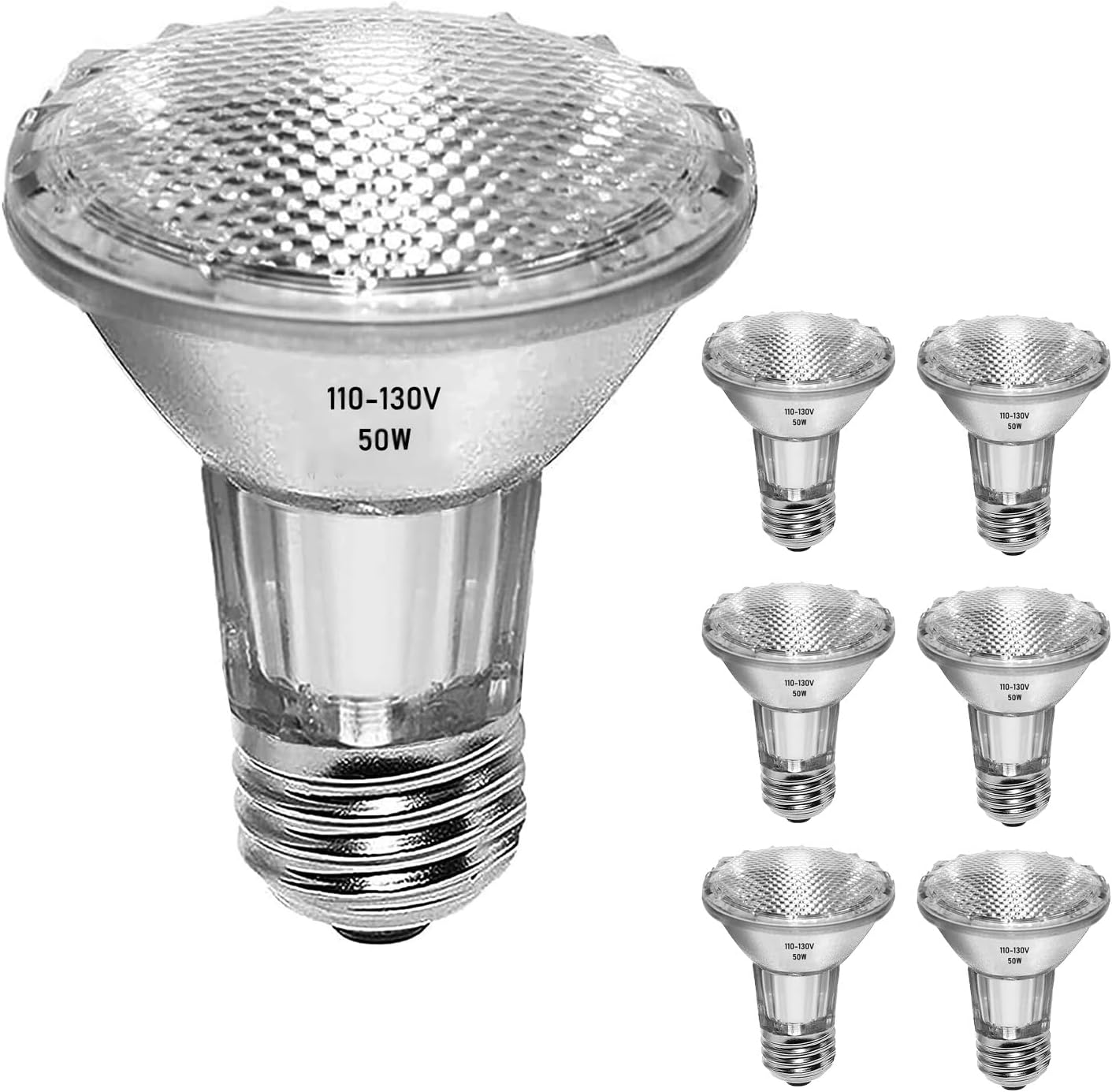 Yddcpbb PAR20 Flood 50W 120V Halogen Bulbs, High Output 6 Pack PAR20