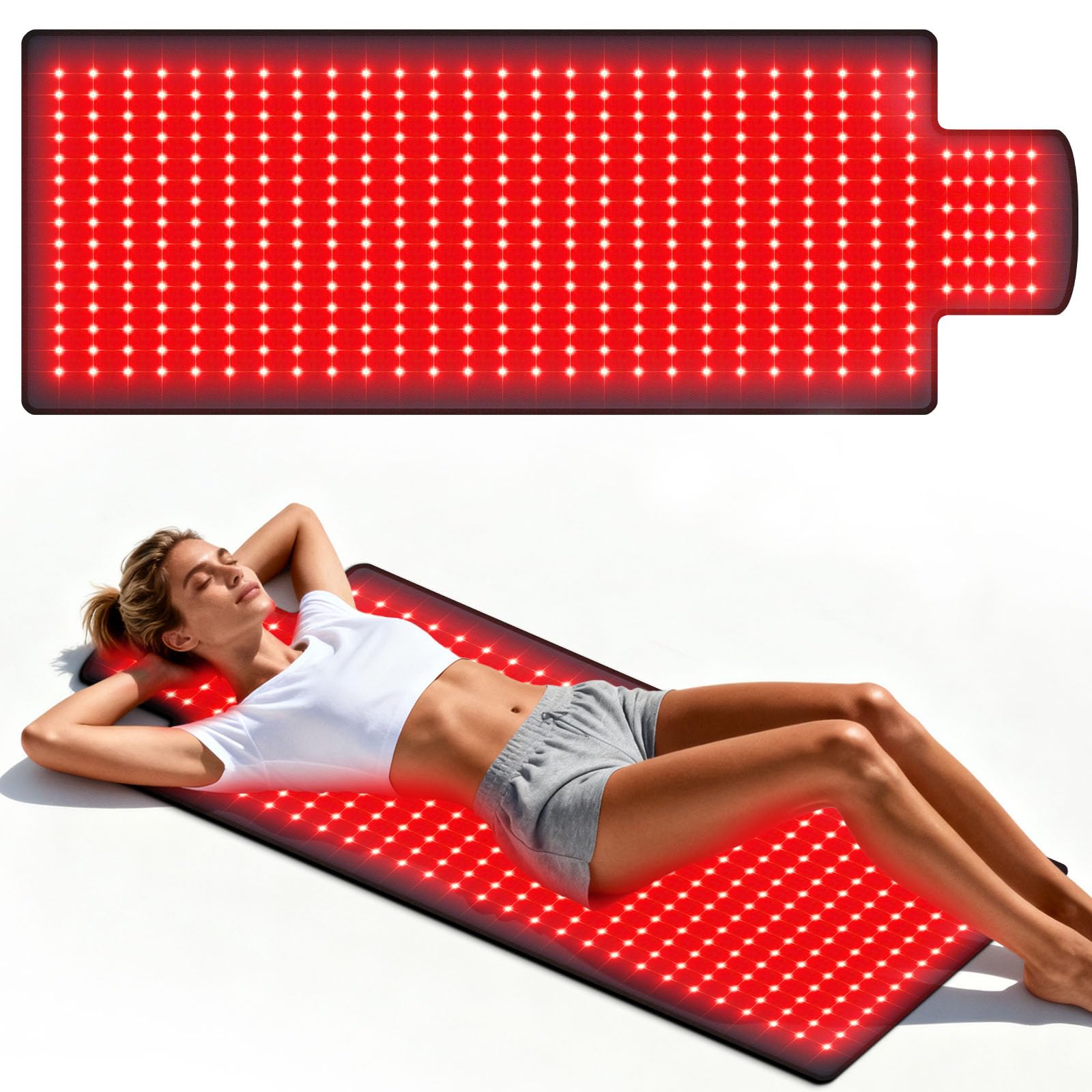 40"*16.5" Body Red Light Therapy Mat, Eligible Red Light Therapy Blanket, 420pcs 2in1 LEDs(660nm& 850nm), Premium Leather, Adjustable Timer & Intensity