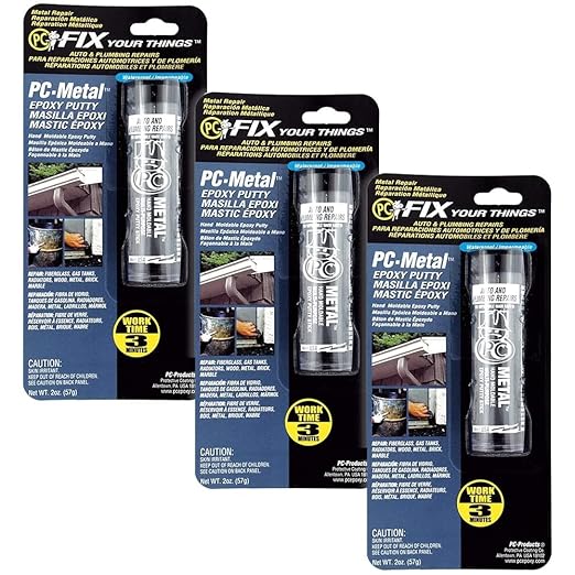 PC Products PC-Metal Epoxy Putty, 2 oz Stick, 3-Pack, Dark Gray,25536
