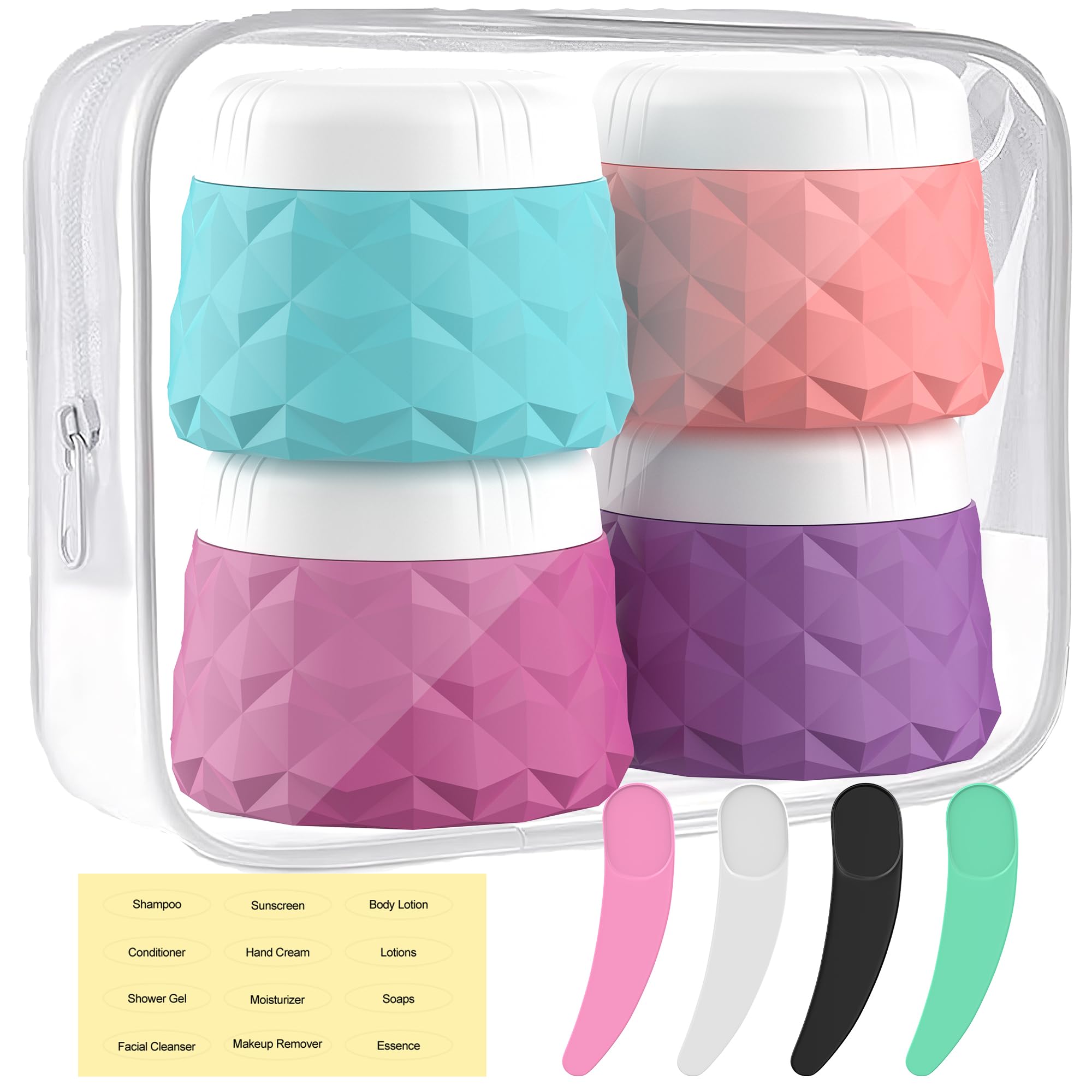 Lot De 4 Bouteilles De Voyage En Silicone - 100 Ml - Rechargeables Et Anti-fuites - Idéales Pour Vos Déplacements