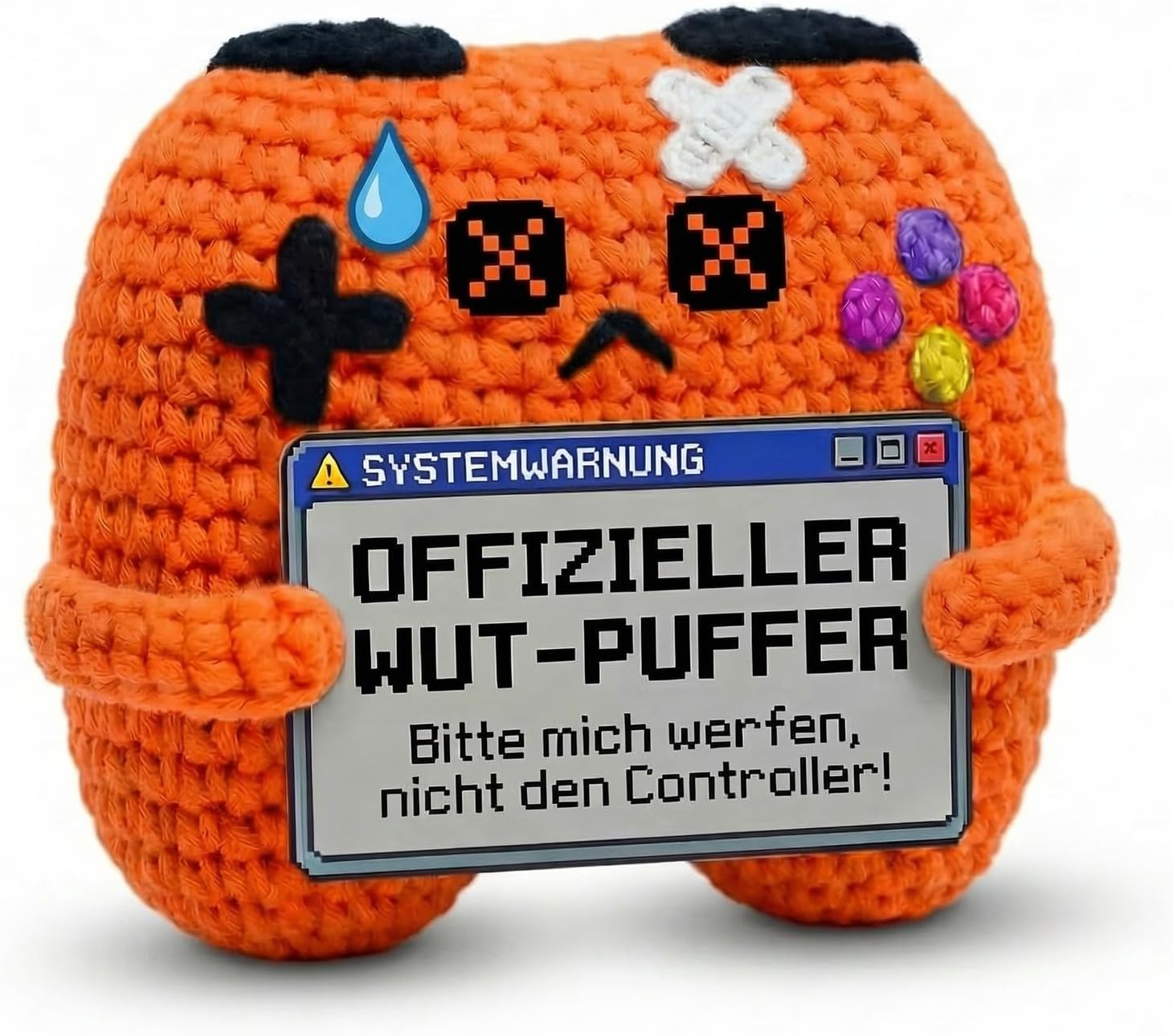 Lustige Geschenke für Männer & Teenager - Gehäkelter Gamecontroller als Gamer Geschenk, Anti Stress Kuscheltier, Zocker Geburtstagsgeschenk & Gaming Deko