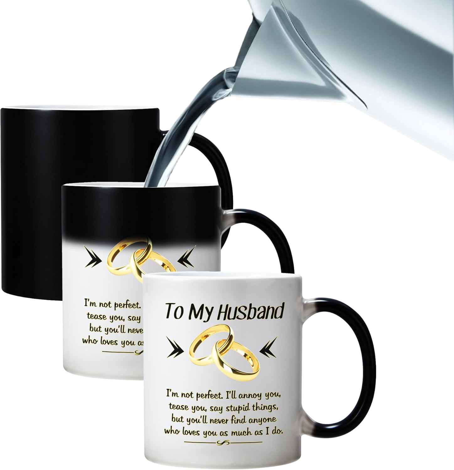 Valentines Day Gifts for Husband from Wife,Color Changing Husband Mug 11 OZ Cup,Romantic Wedding Anniversary Christmas Birthday Gifts for Husband,Funny Husband Mugs From Wife - Image 6