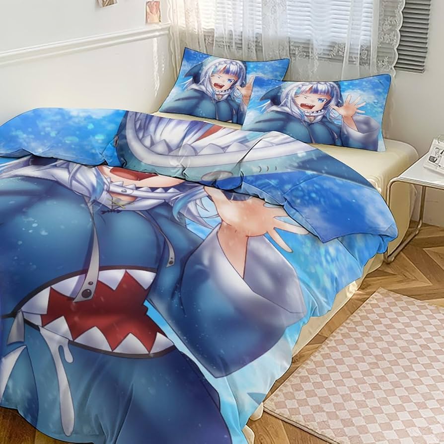 Amazon｜布団カバー 3点セット VTuber がうる・ぐら サメちゃん
