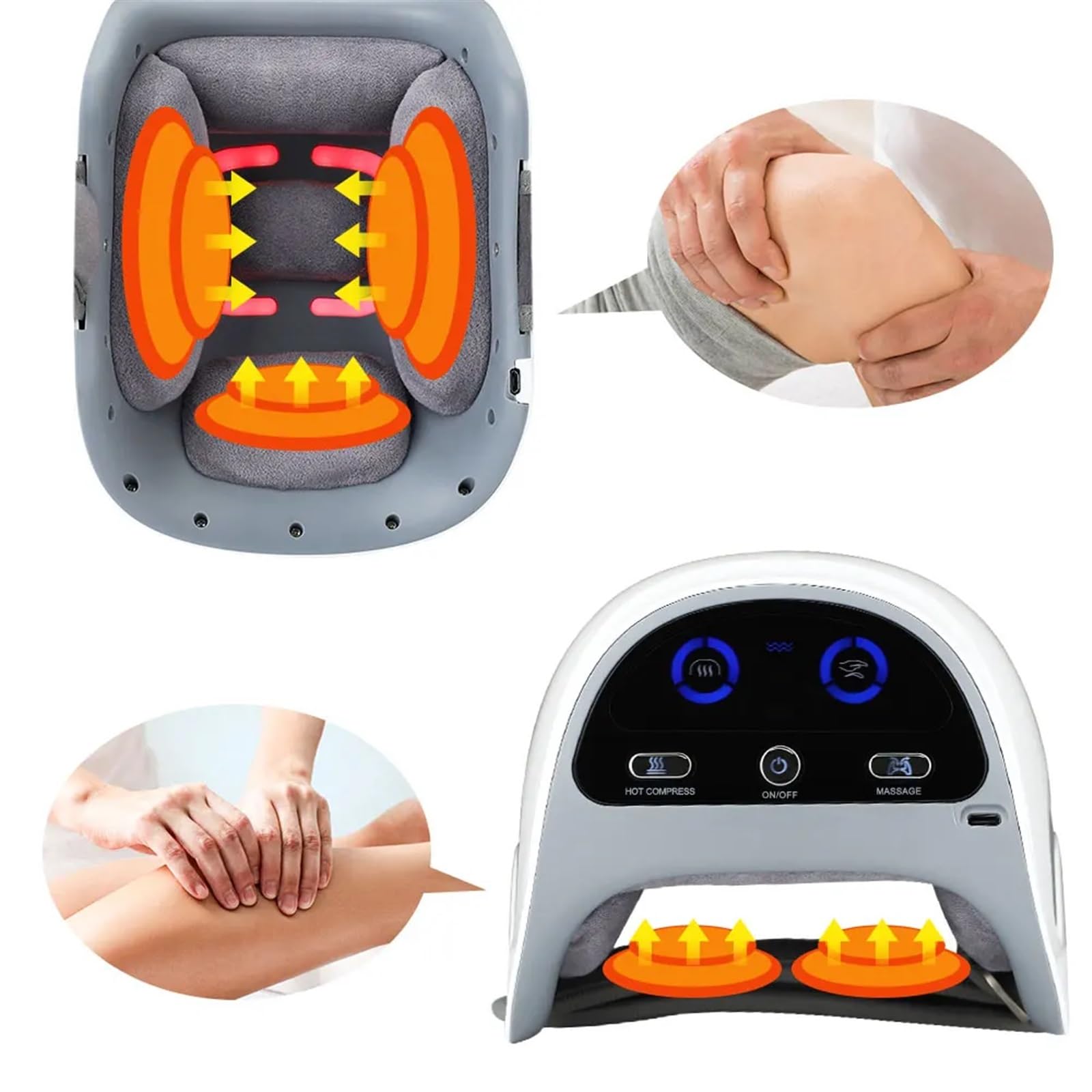 Massaggiatore elettrico for gambe a pressione d'aria for artrite Sollievo dal dolore articolare Vibrazione Presoterapia for ginocchio riscaldato a infrarossi Ginocchiera Sicuro da usare