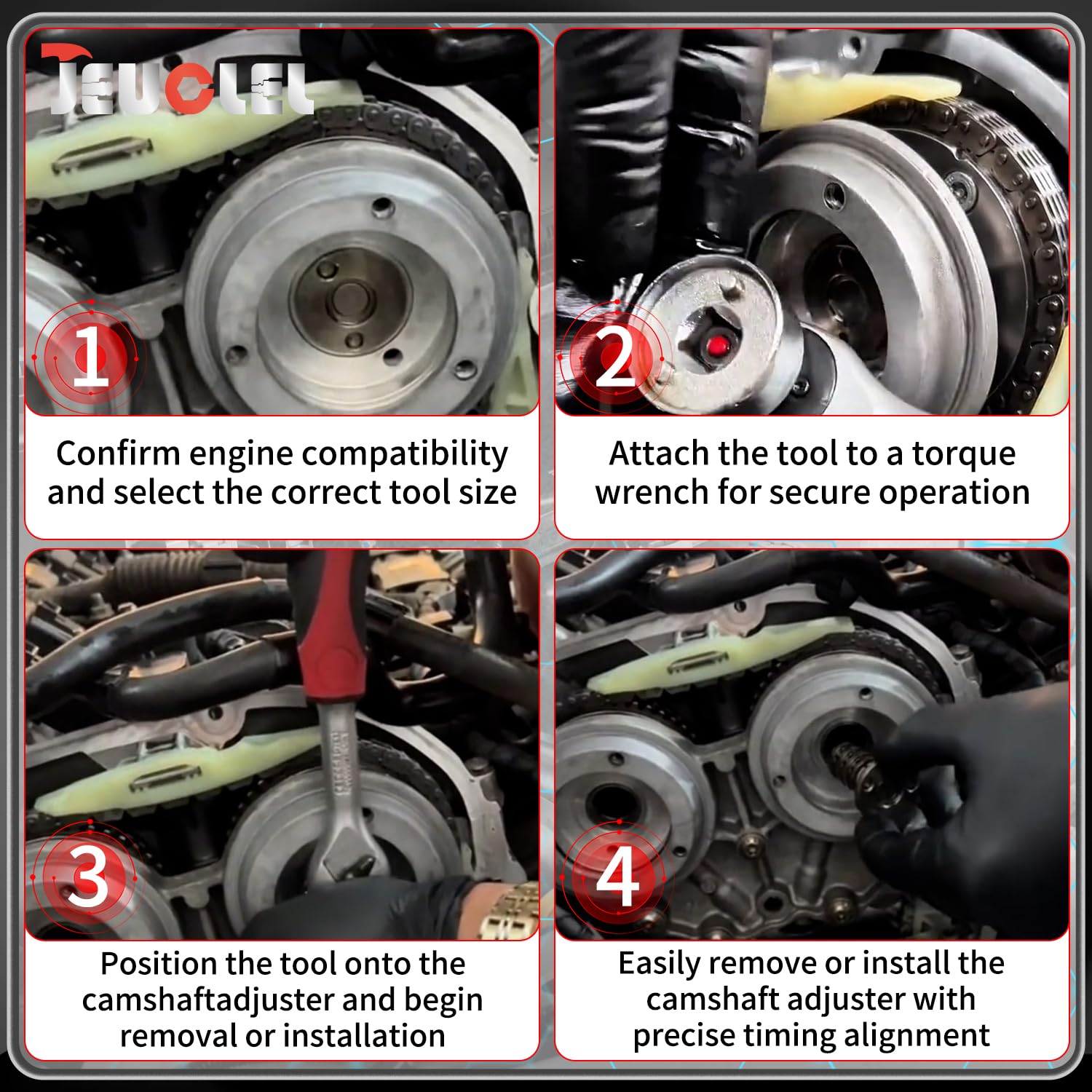 Lot de 5 douilles de réglage d'arbre à cames compatibles avec VW EA888 1,8-2,0 TFSi à chaîne entraînée, T10352, kit d'outils de réglage d'arbre à cames